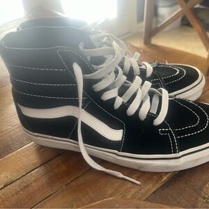 Vans Sk8-Hi Unisex Casual High-Top Skate Shoes Black/White/Black size 8